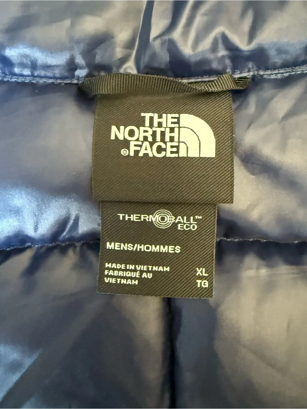 The North Face Men's XL ThermoBall Eco Puffer Jacket Blue Full Zip
